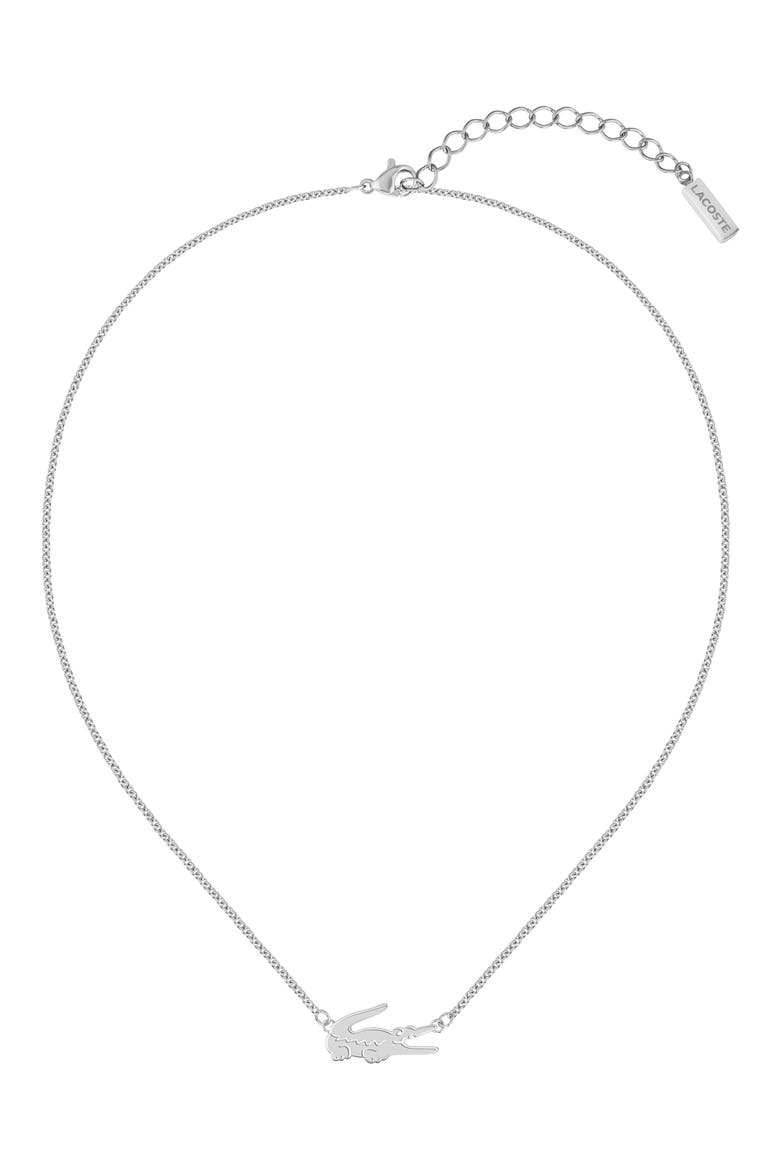 Crocodile Necklace, Main, color, SILVER