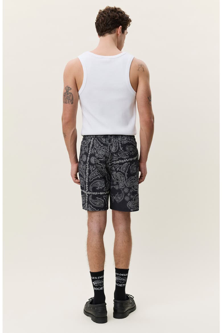Paisley Organic Cotton Shorts, Alternate, color, TAP SHOE BLACK