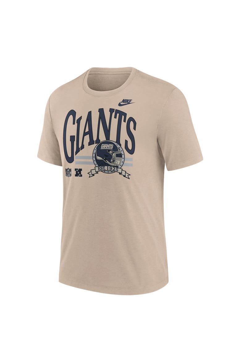 Men's Nike Sand New York Giants Rewind Tri-Blend T-Shirt, Alternate, color, Sand