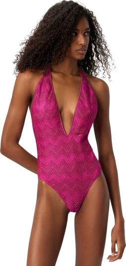 Missoni V-neck Zig Zag Lamé Viscose One-piece Swimsuit | Nordstrom