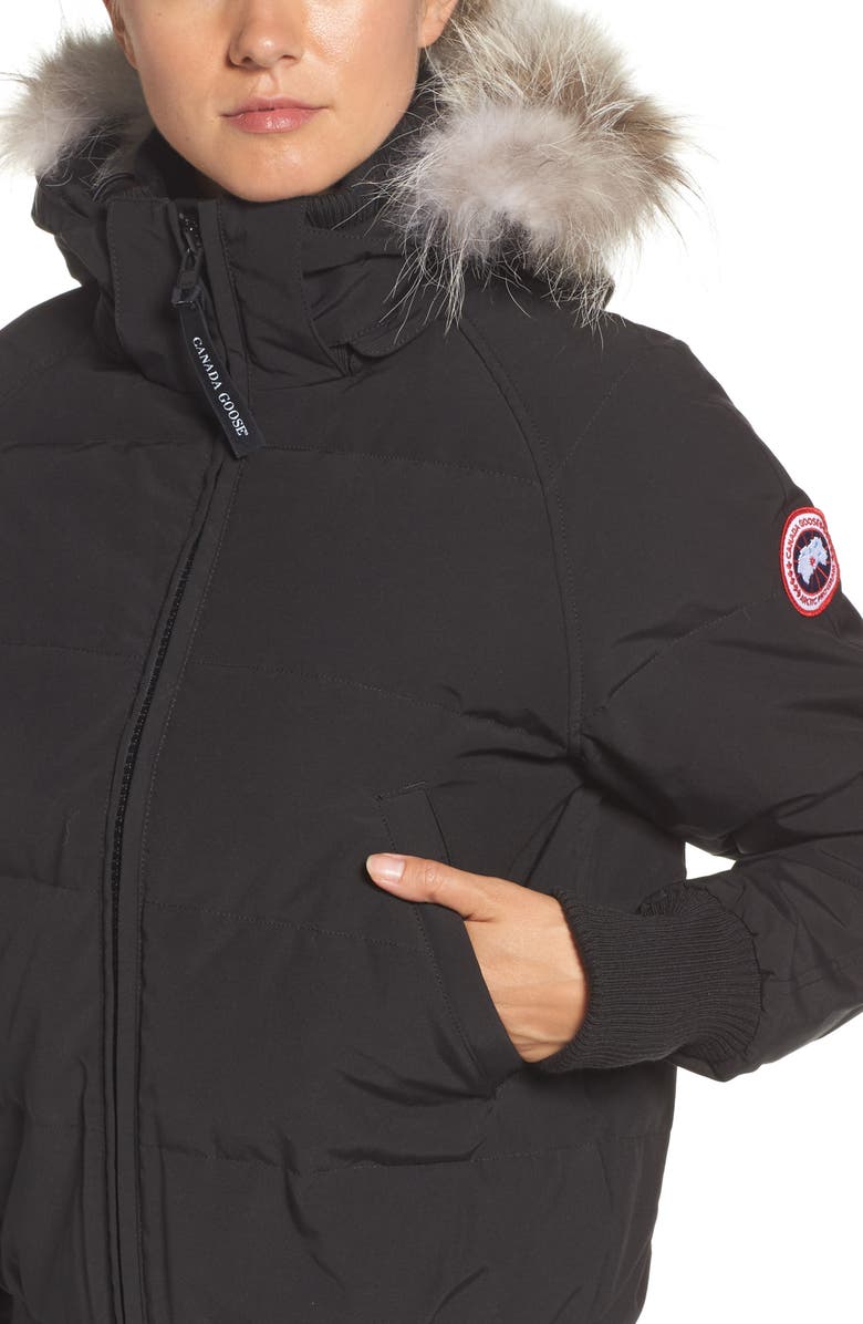 Canada Goose 'Savona' Bomber Jacket with Genuine Coyote Fur Trim, Alternate, color, 