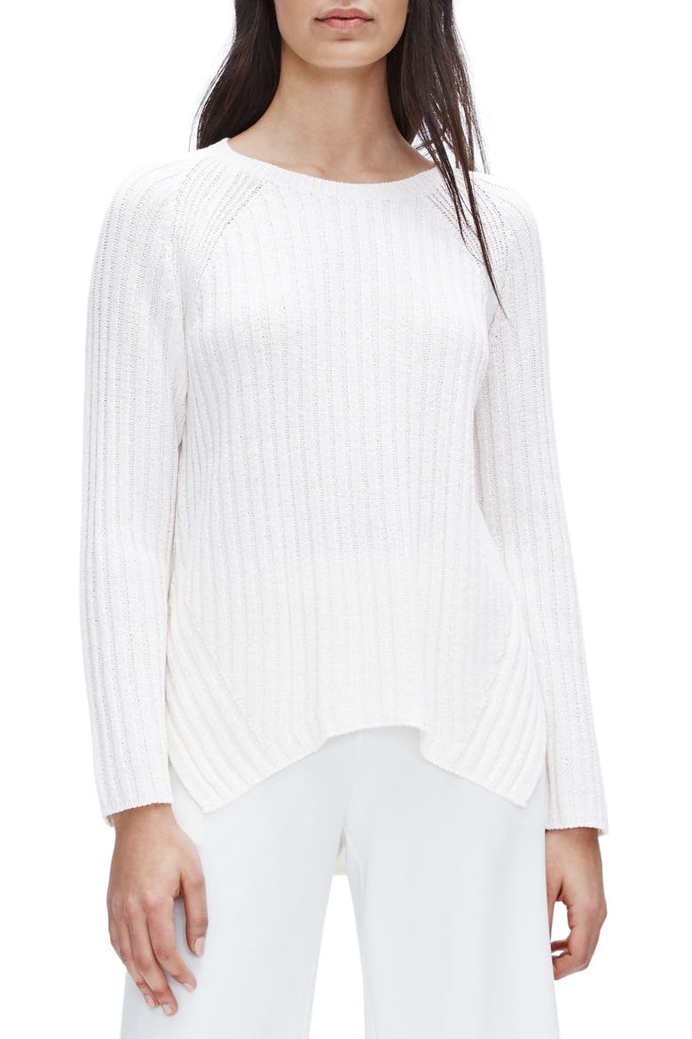 Round Neck Ribbed Pullover, Main, color, IVORY