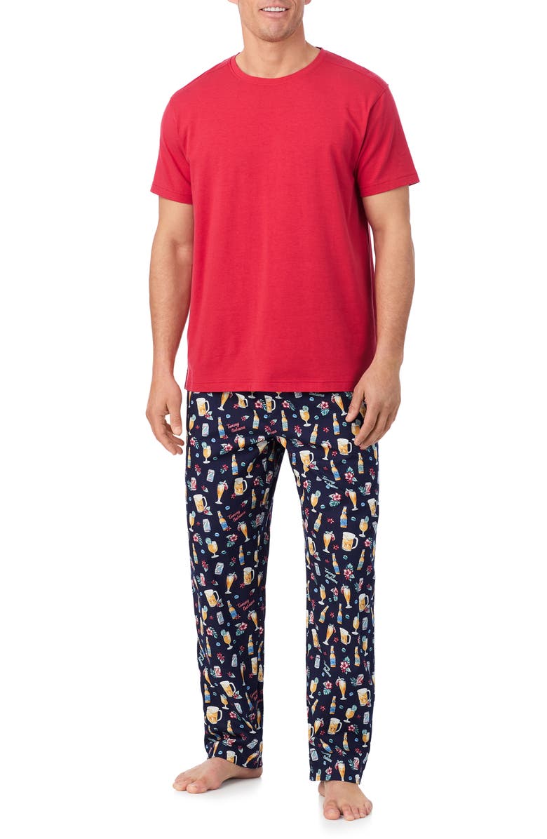 Tommy Bahama Stretch Cotton & Modal Pajama Pants, Main, color, Navy Multi
