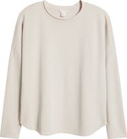 Caslon® Roll Crewneck Terry Sweatshirt