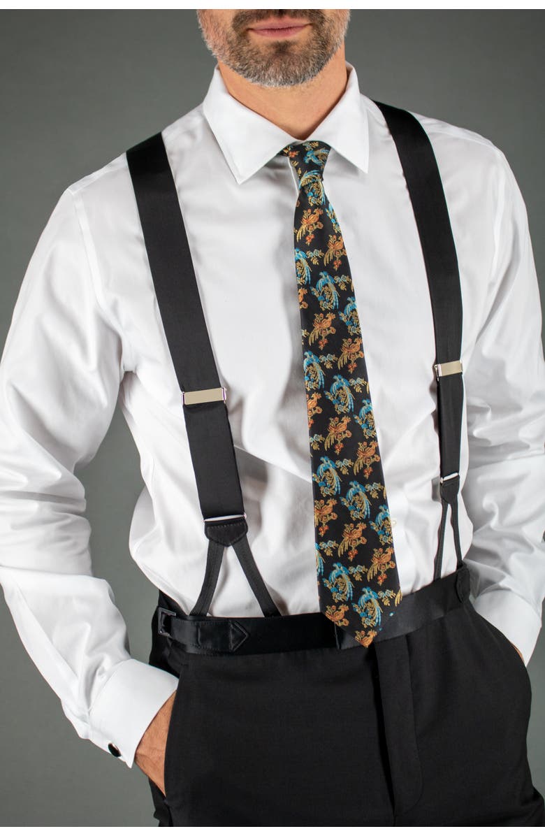 Trafalgar Birds of Prosperity Necktie, Alternate, color, Black
