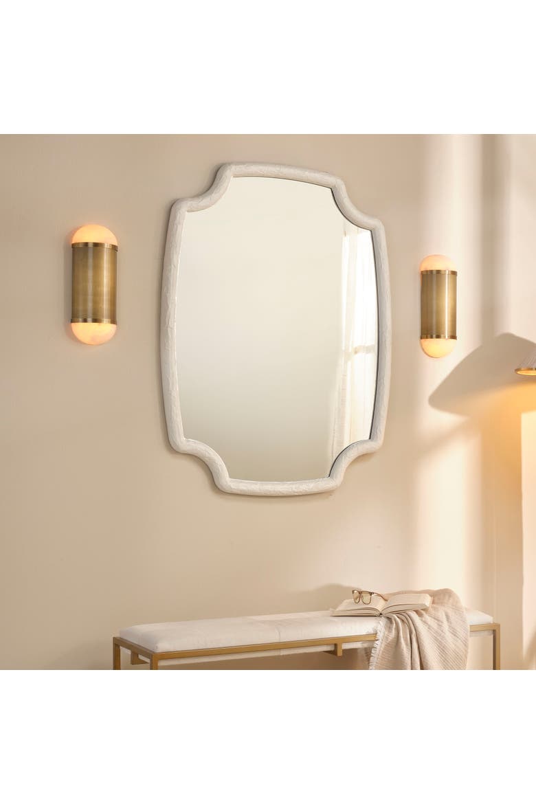 Remedy Wall Sconce in Alabaster and Antique Brass, Alternate, color, Antique Brass