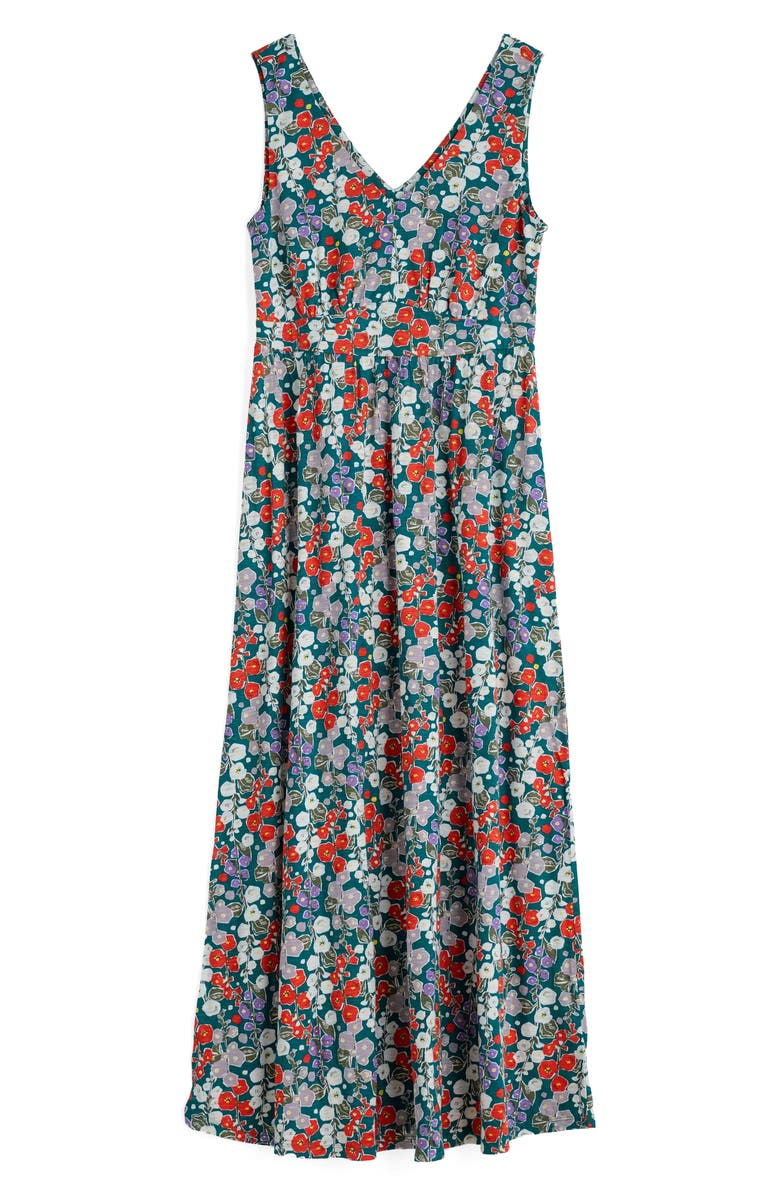 Seasalt Cornwall Polmanter Sleeveless Organic Cotton Jersey Maxi Dress, Alternate, color, Wild Hollyhock Dark Drift