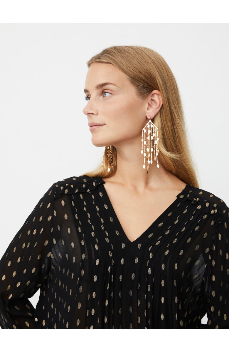 Masai Copenhagen Long Sleeve V-Neck A-Line Dress, Alternate, color, Black