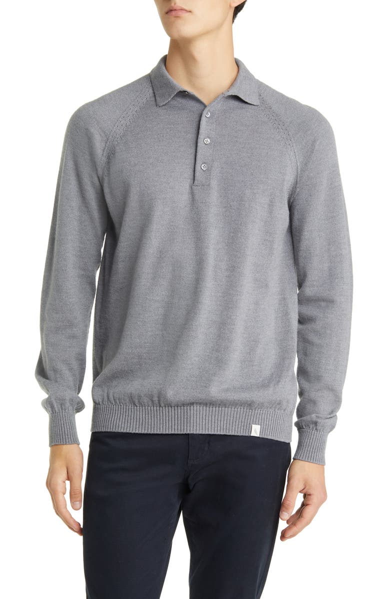 PEREGRINE Beauford Long Sleeve Wool Polo Sweater, Main, color,