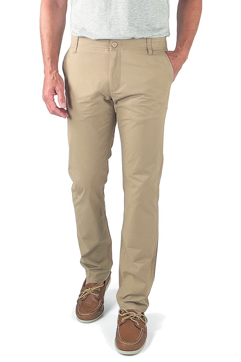 Straight Leg Stretch Cotton Blend Chino Pants, Main, color, KHAKI