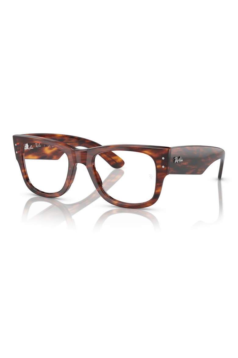 Mega Wayfarer 51mm Square Optical Glasses, Alternate, color, STRIPED HAVA