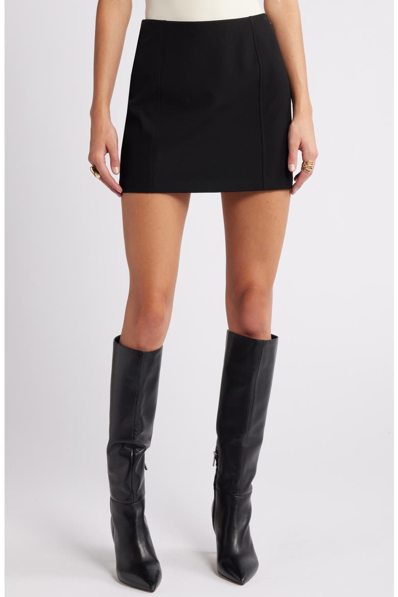 Tailored Miniskirt, Main, color, BLACK