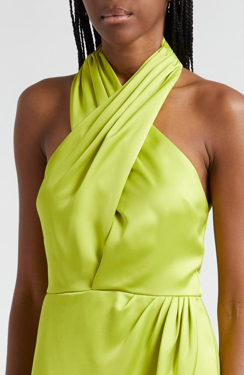 Ramy Brook Jona High Neck Satin Dress, Alternate, color, 