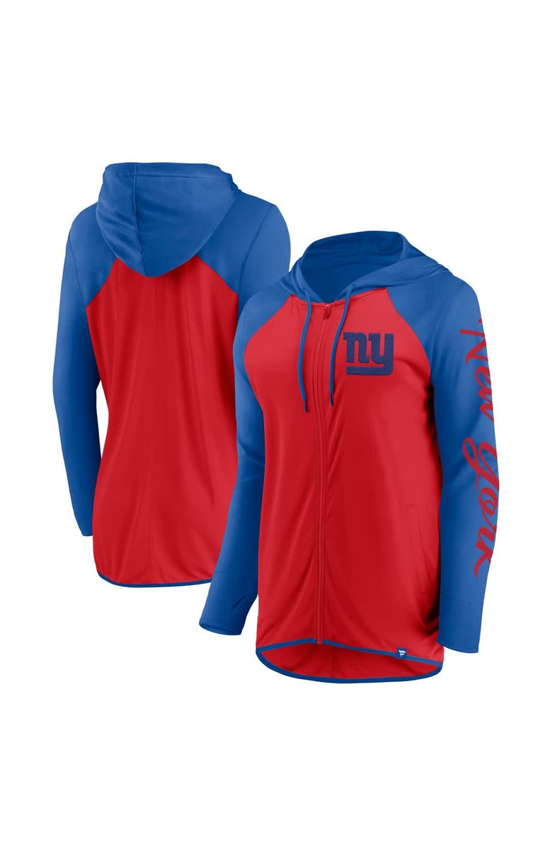 FANATICS Women's Fanatics Red/Royal New York Giants Script Full-Zip Hoodie, Main, color, Red