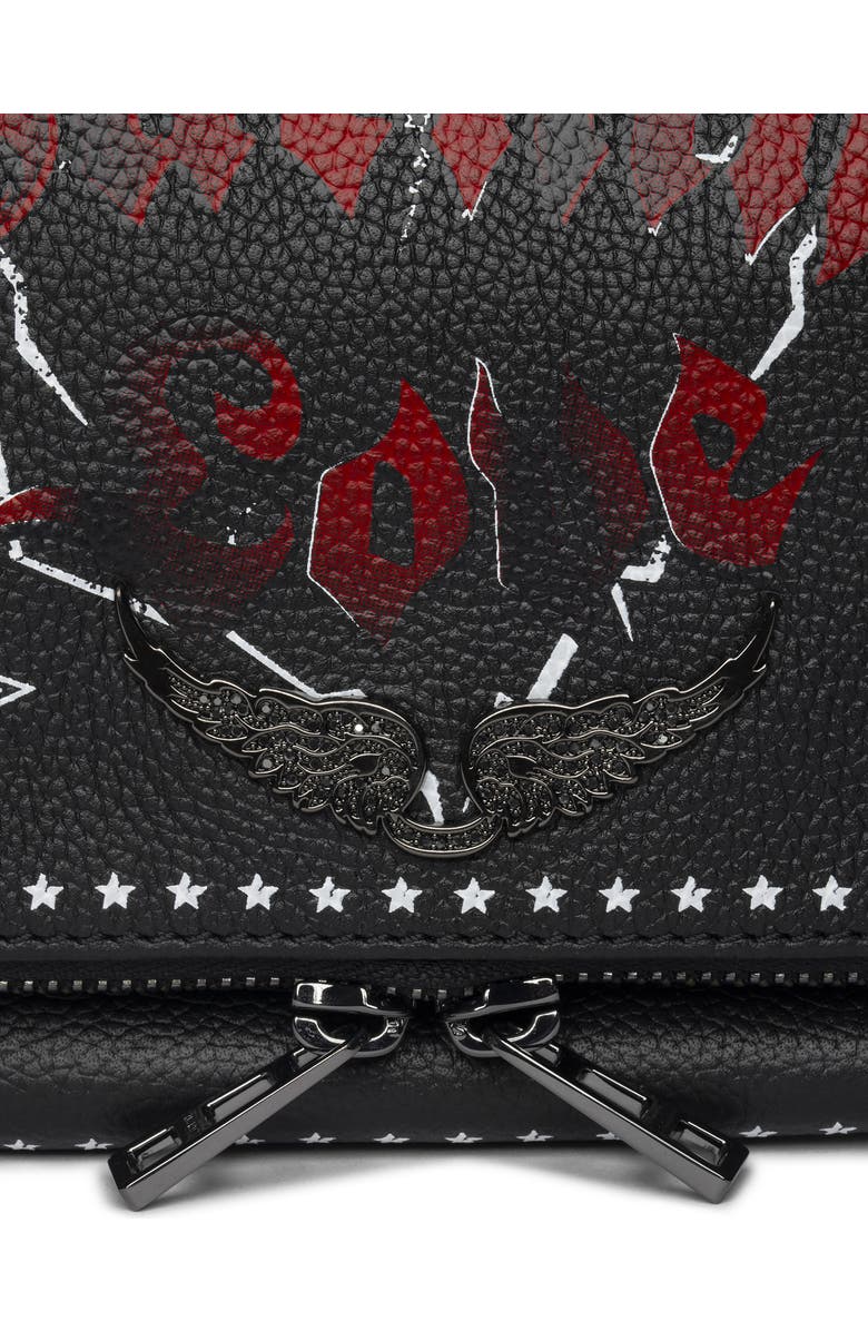 Zadig & Voltaire Rock Grained Leather Punk Crossbody Bag, Alternate, color,