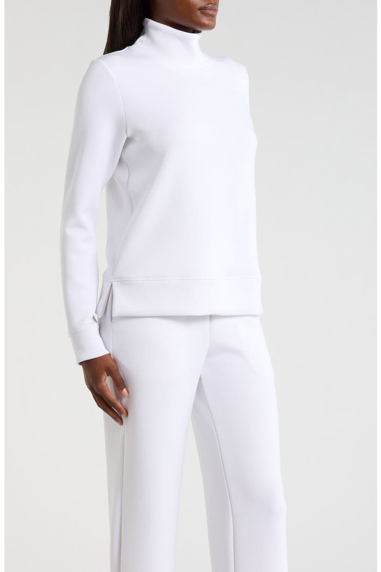 Dreamweave Recycled Polyester Blend Mock Neck Sweatshirt, Alternate, color, BRILLIANT WHITE