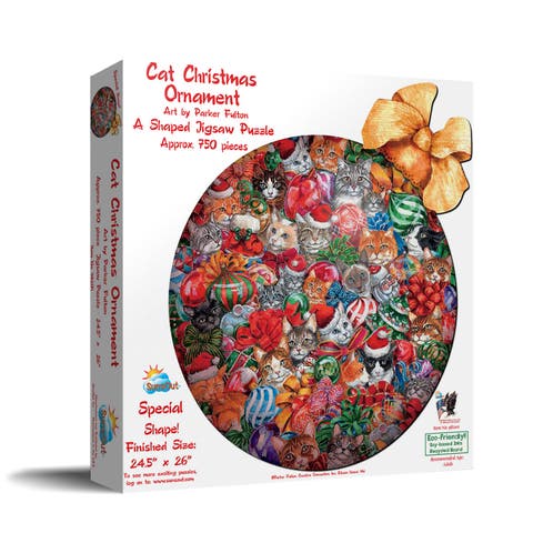 Cat Christmas ornament 750 piece Jigsaw Puzzle for Adults Special Shape