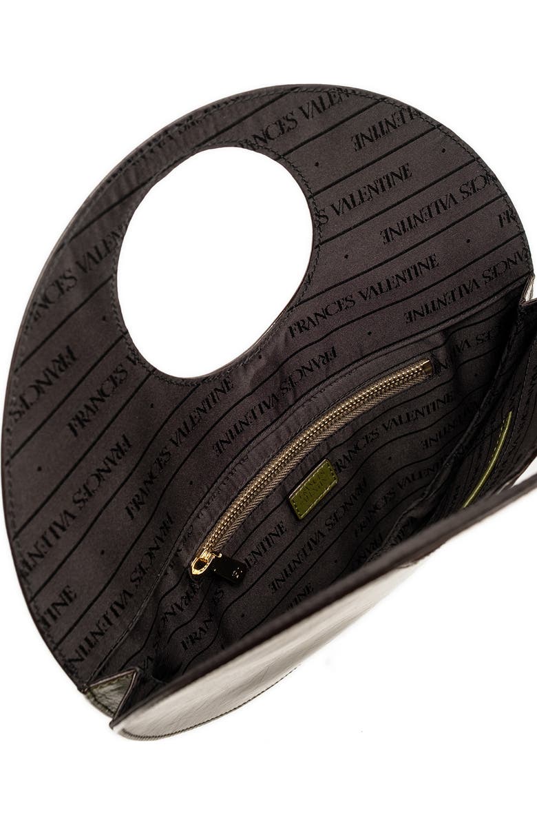 Frances Valentine Juno Round Crinkled Leather Crossbody Bag, Alternate, color, Olive