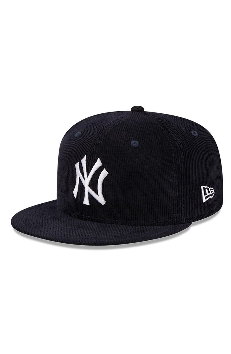 New Era Men's New Era Navy New York Yankees Throwback Corduroy 59FIFTY Fitted Hat, Alternate, color, 