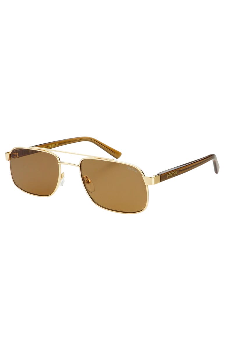FREYRS Eyewear Vesper Aviator Sunglasses, Alternate, color, Gold / Solid Brown