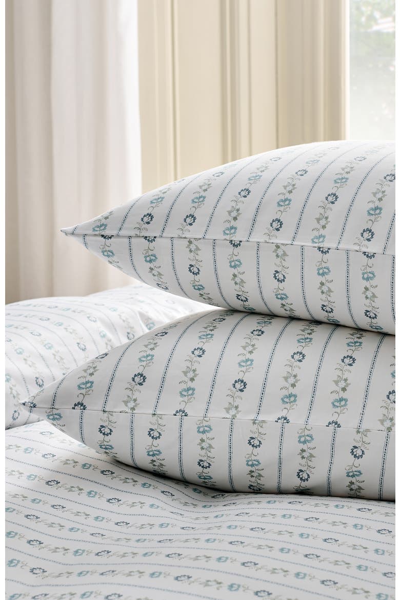 Rosamund Botanical Luxury Cotton Sateen Pillowcase Pairs, Alternate, color, Blue