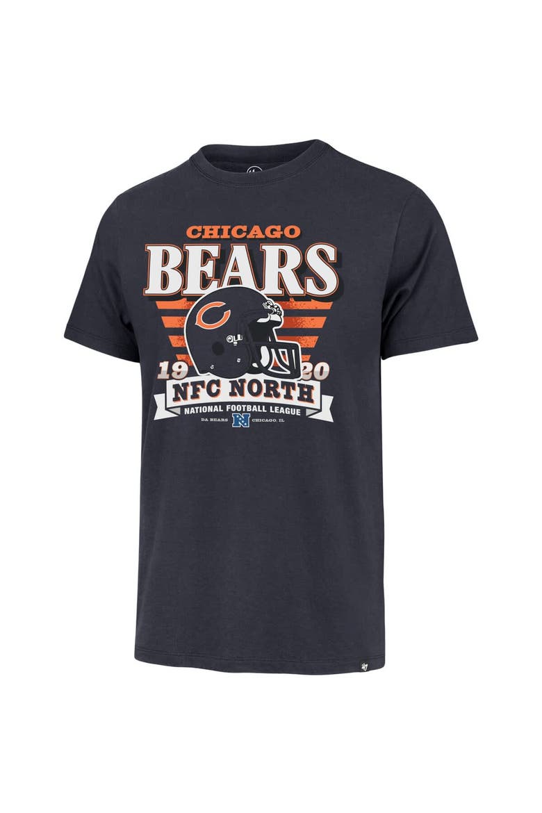 Men's '47 Navy Chicago Bears Stripe Splash Franklin Throwback T-Shirt, Alternate, color, Navy