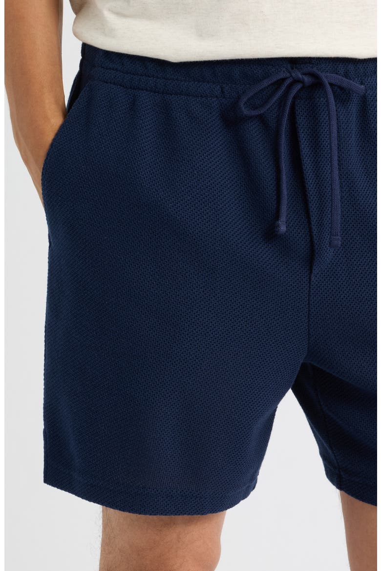 6-Inch Textured Pointelle Drawstring Shorts, Alternate, color, CRUISE NAVY