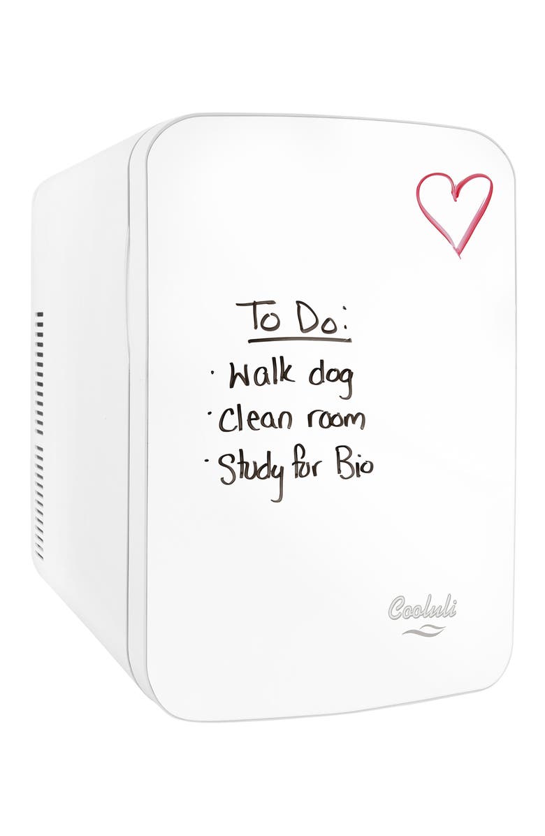 COOLULI Vibe 15L Thermoelectric Whiteboard Mini Fridge & Warmer, Main, color,