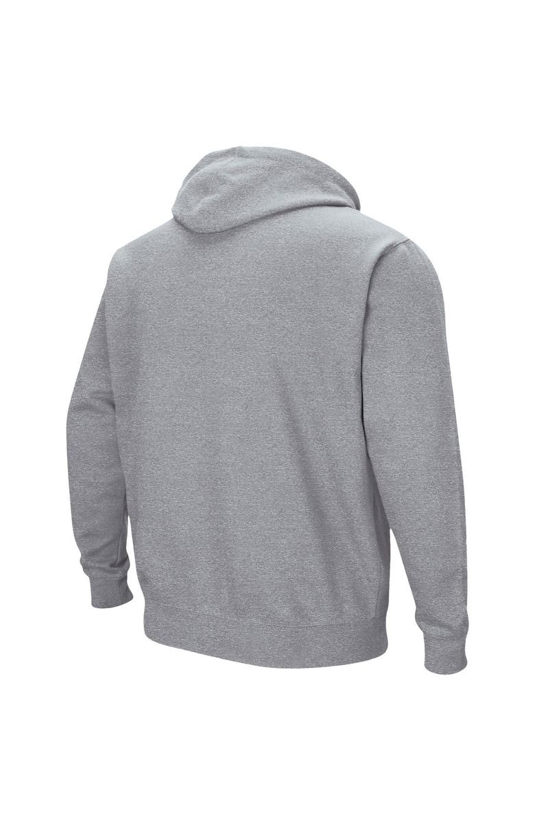 COLOSSEUM Men's Colosseum Heathered Gray Cal Poly Mustangs Arch and Logo Pullover Hoodie, Alternate, color, Heather Gray