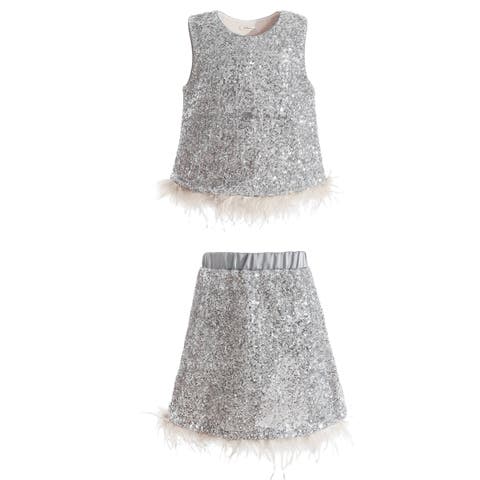 Sequin Feather-Trim Set