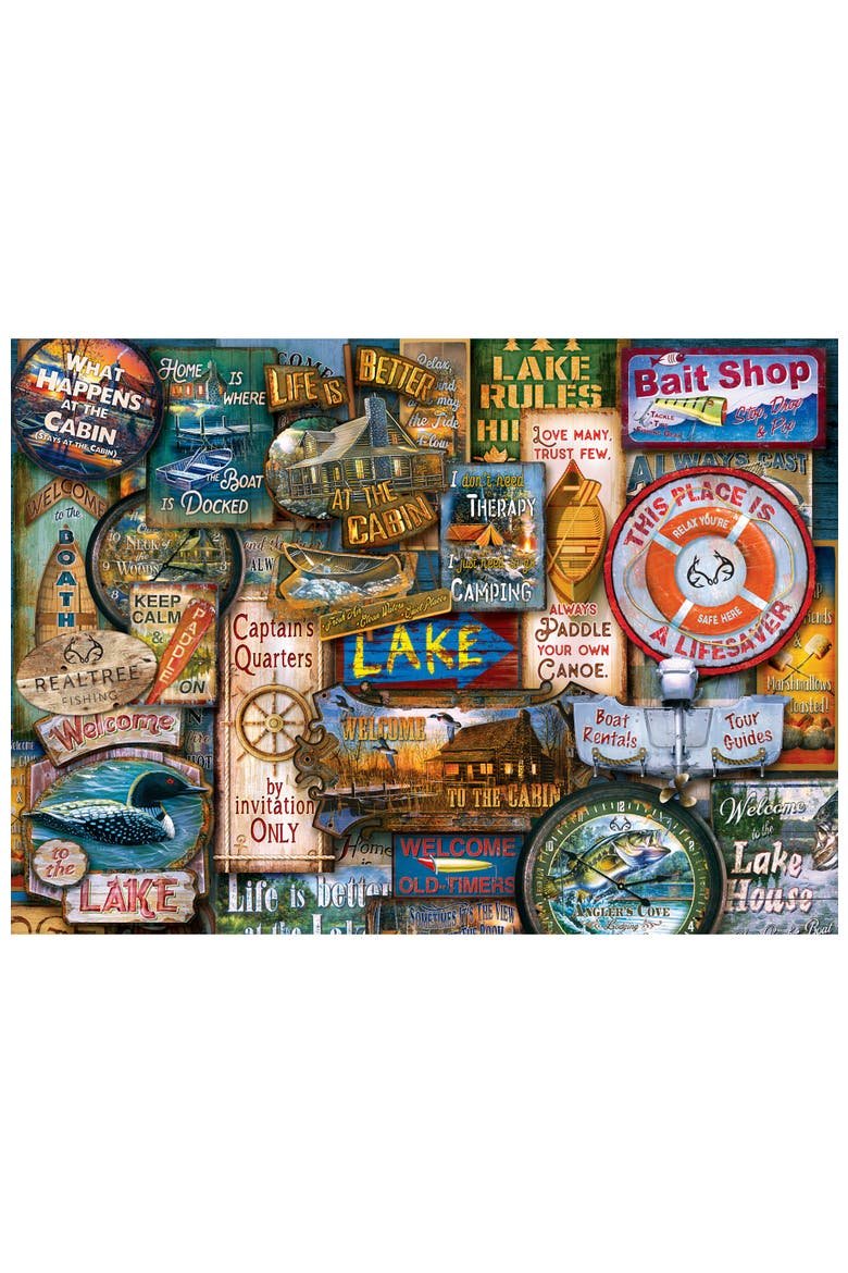 Off to the Lakehouse 1000 Piece Puzzle, Alternate, color, Multicolor