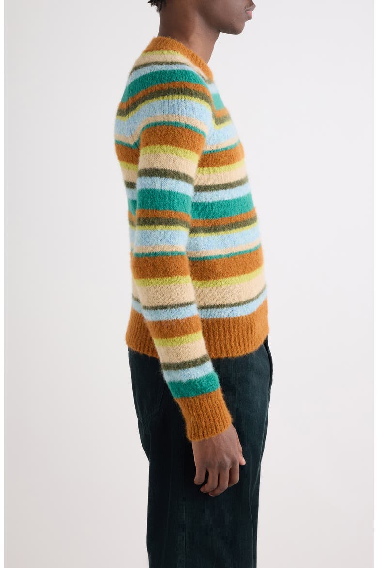 Melbourne Stripe Alpaca & Merino Wool Blend Sweater, Alternate, color, RUST