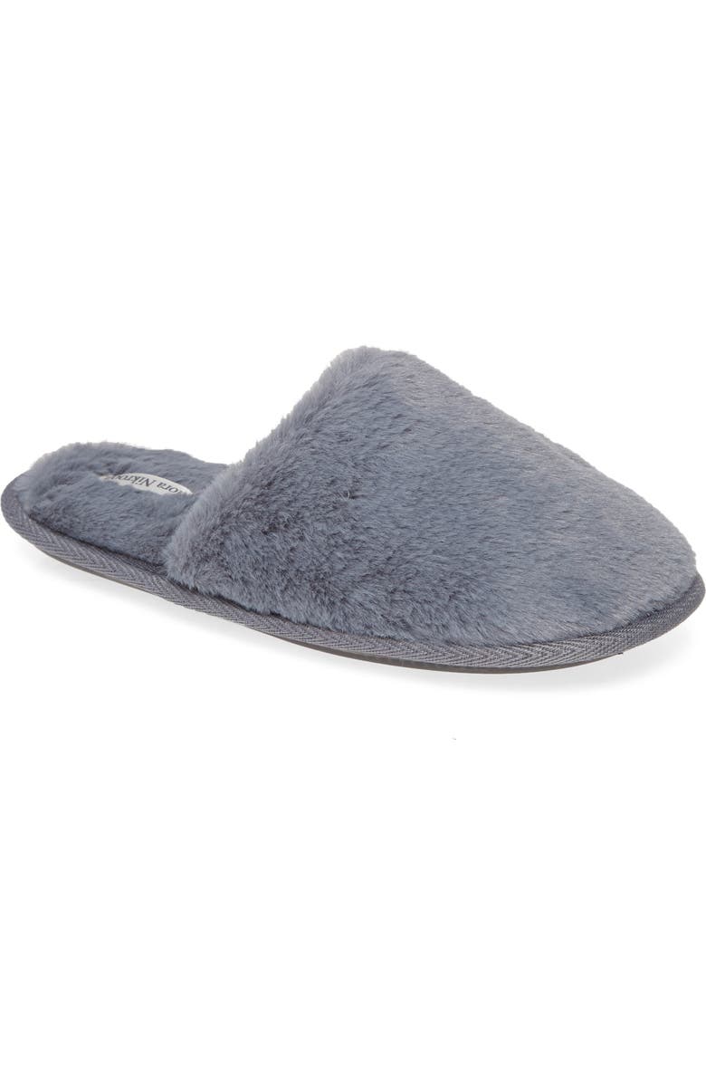 Flora Nikrooz Victoria Bridal Party Faux Fur Slipper, Main, color,