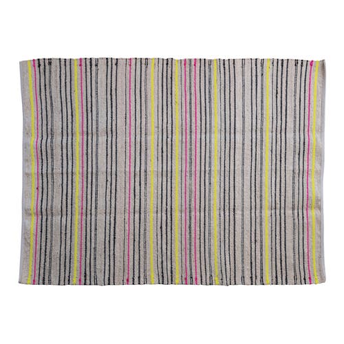 Storied Home Jute And Cotton Striped Rug, Multicolor