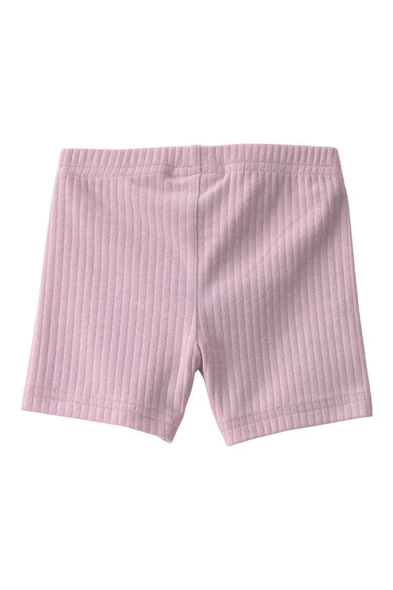 2-Pack Assorted Rib Stretch Organic Cotton Pedal Shorts, Alternate, color, PURPLE CREAM