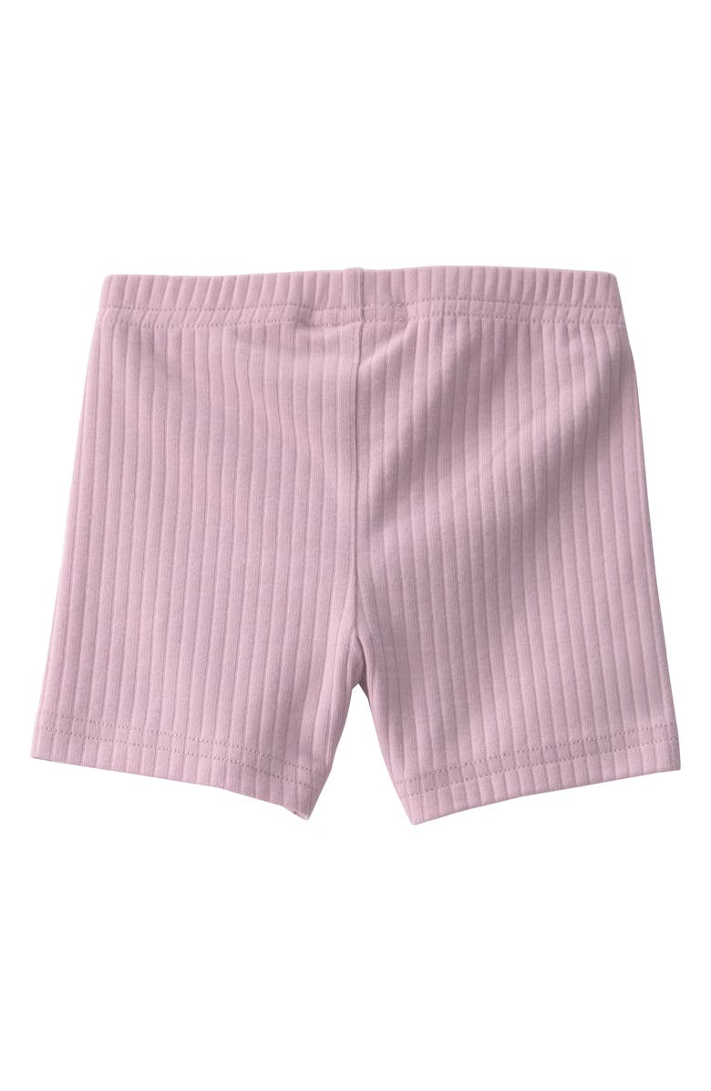 Little Planet 2-Pack Assorted Rib Stretch Organic Cotton Pedal Shorts, Alternate, color, Purple Cream
