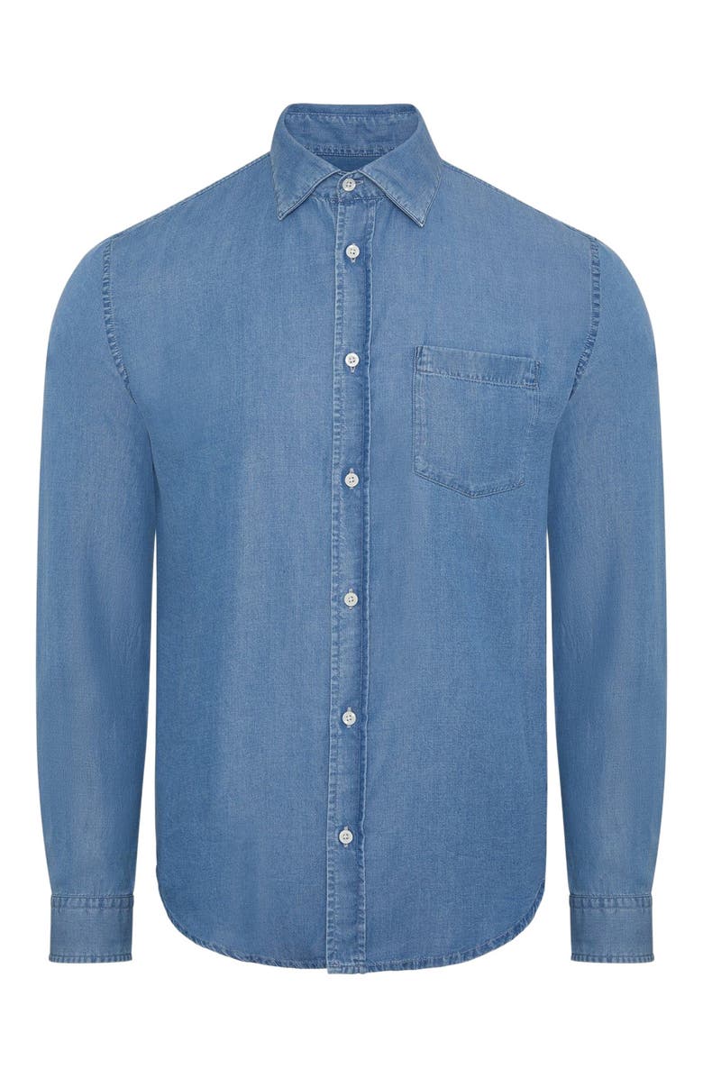 Onia Denim Chambray Long Sleeve Shirt, Alternate, color, Medium Chambray