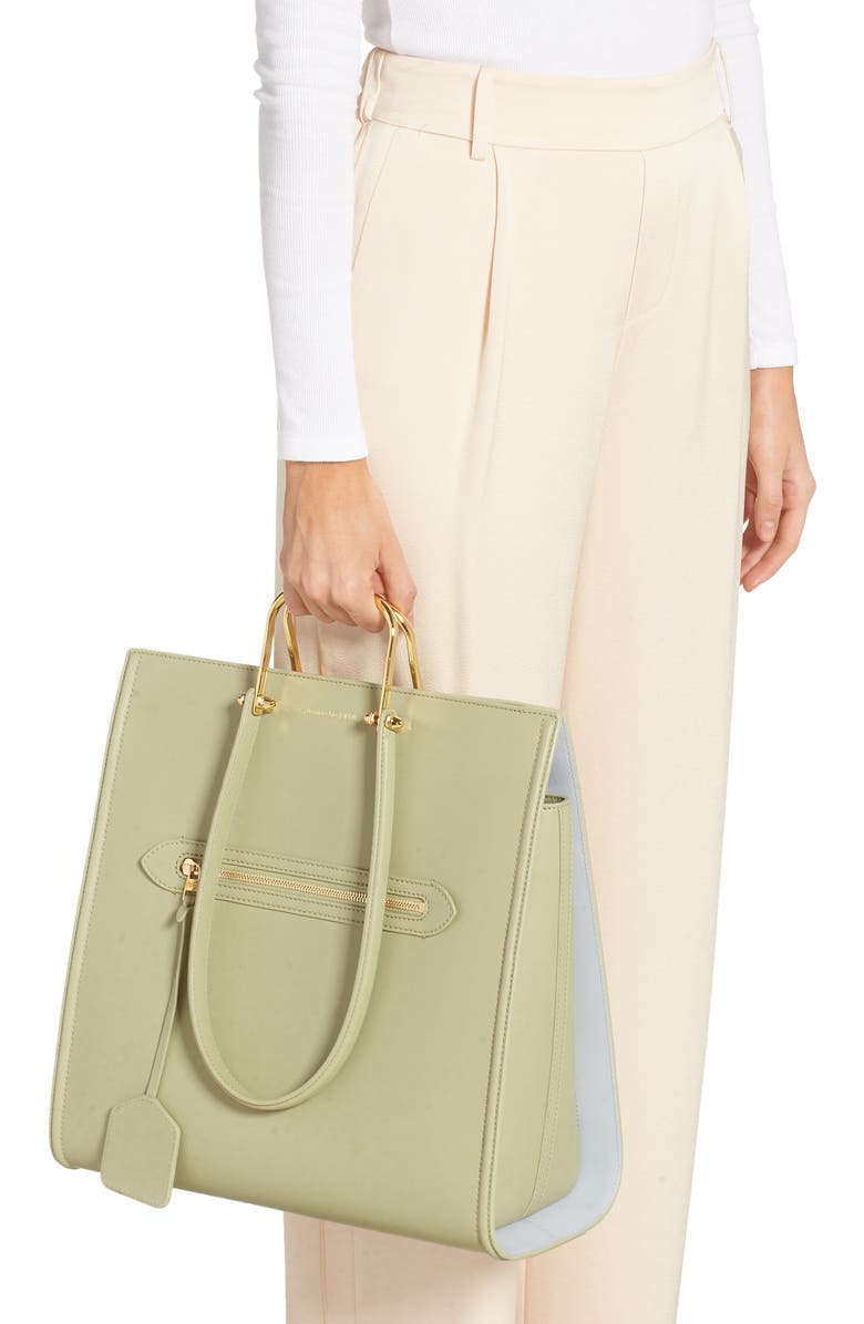 McQueen The Tall Story Leather Tote, Alternate, color,