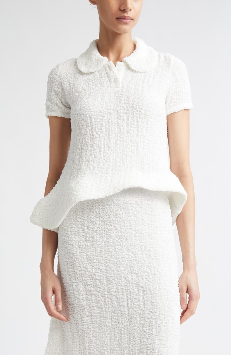 MELITTA BAUMEISTER Wavy Foam Hem Polo, Main, color, White