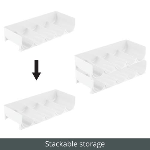 Mdesign Plastic Stackable Tiered Bottle Storage Organizer Rack, 2 Pack ...