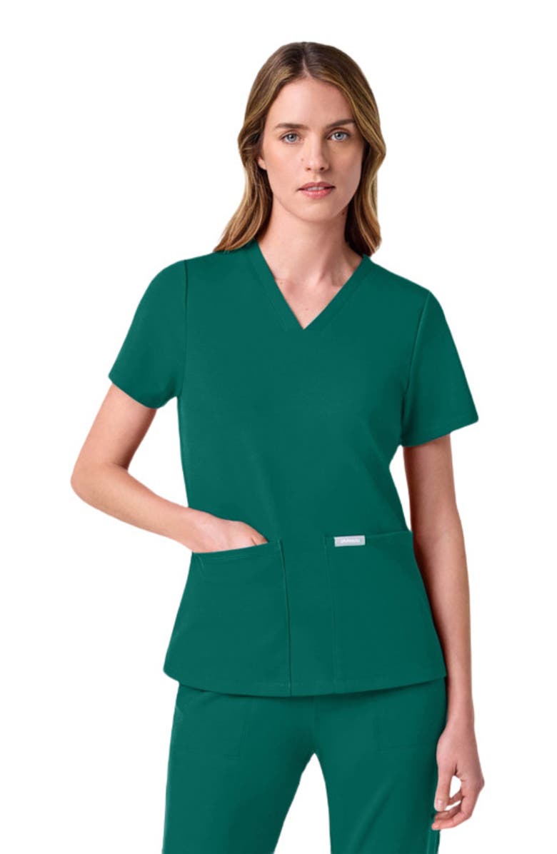 JAANUU UltraLAST Essential Performance Women's 6-Pocket Scrub Set, Alternate, color, Hunter Green
