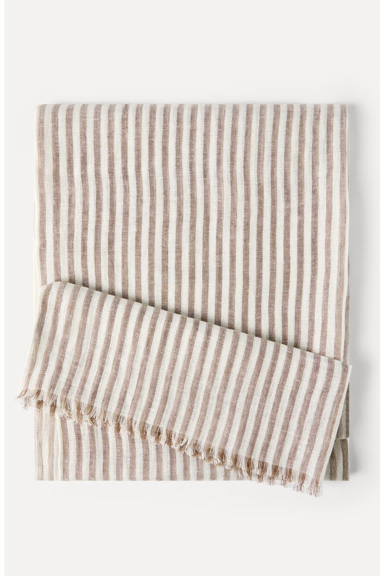Sparkling striped linen scarf, Alternate, color, Panama