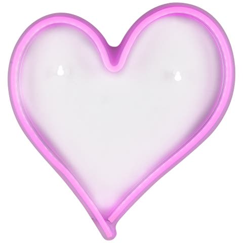 LED Heart Neon Lighted Wall Art - 13.5" - Pink