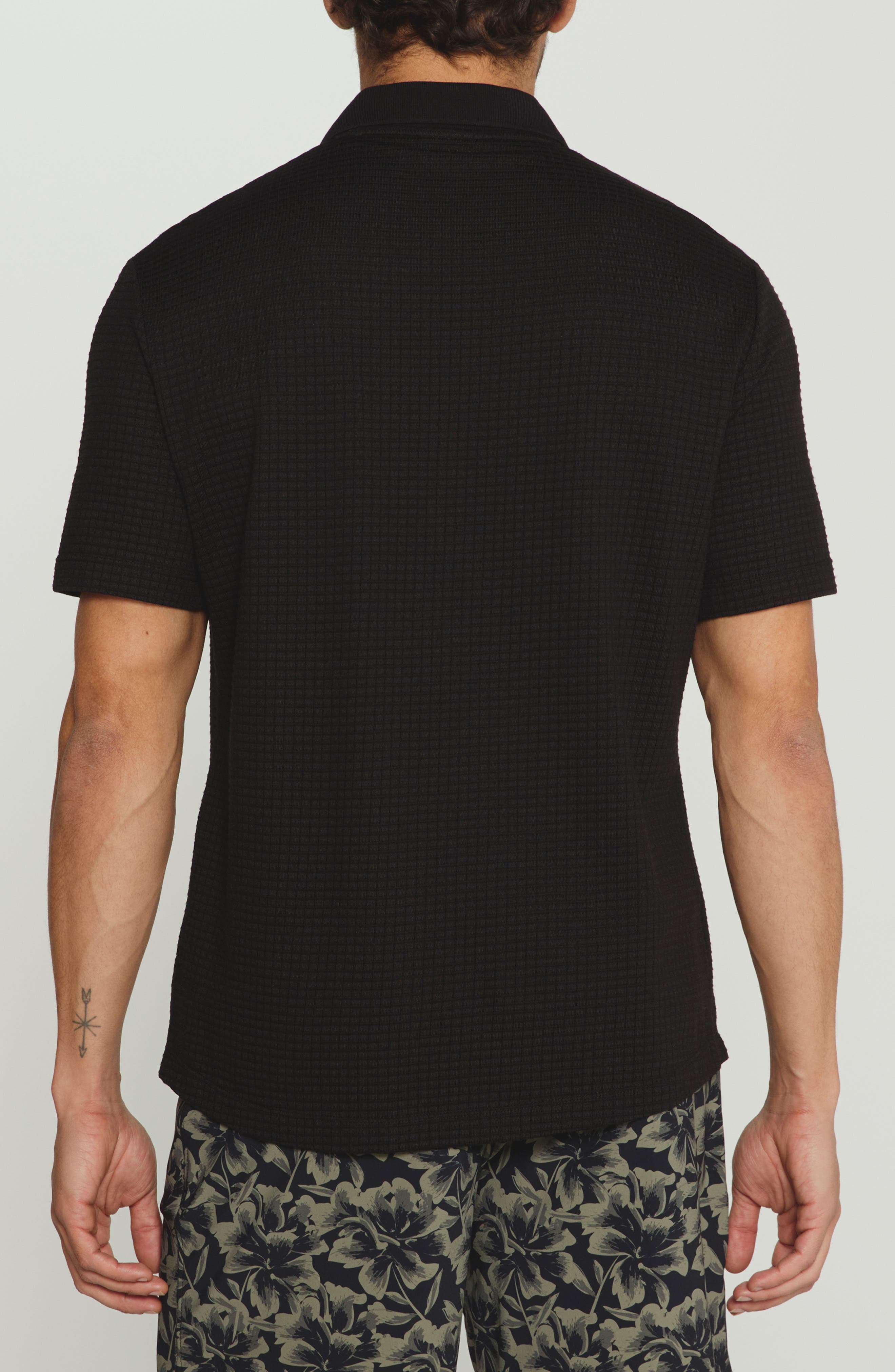 7 Diamonds Landry Waffle Knit Short Sleeve Button-Up Shirt — фото 3