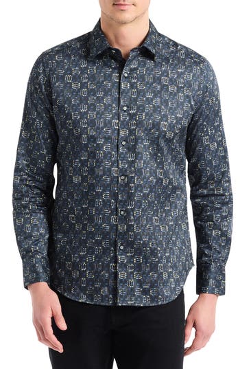 Robert Graham Deckard Cotton Button-up Shirt In Blue