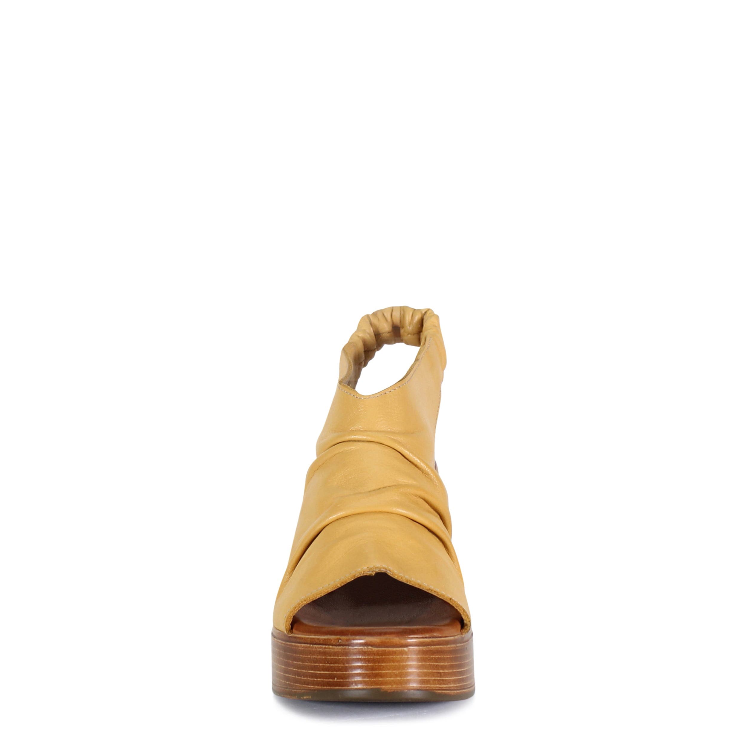 SMALL TOWN Ruched Leather Slingback Wedge, Alternate, color, Noche