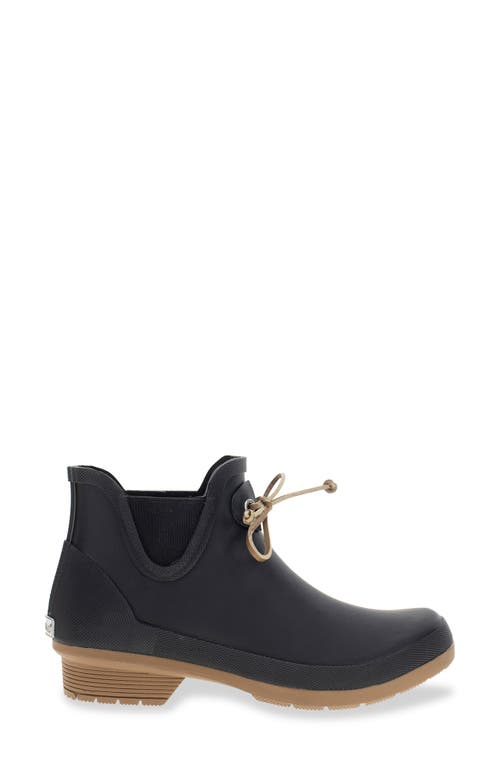 Chooka Downtown Tie Ankle Waterproof Rain Boot In Black
