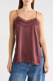Vigoss Lace Trim Satin Camisole