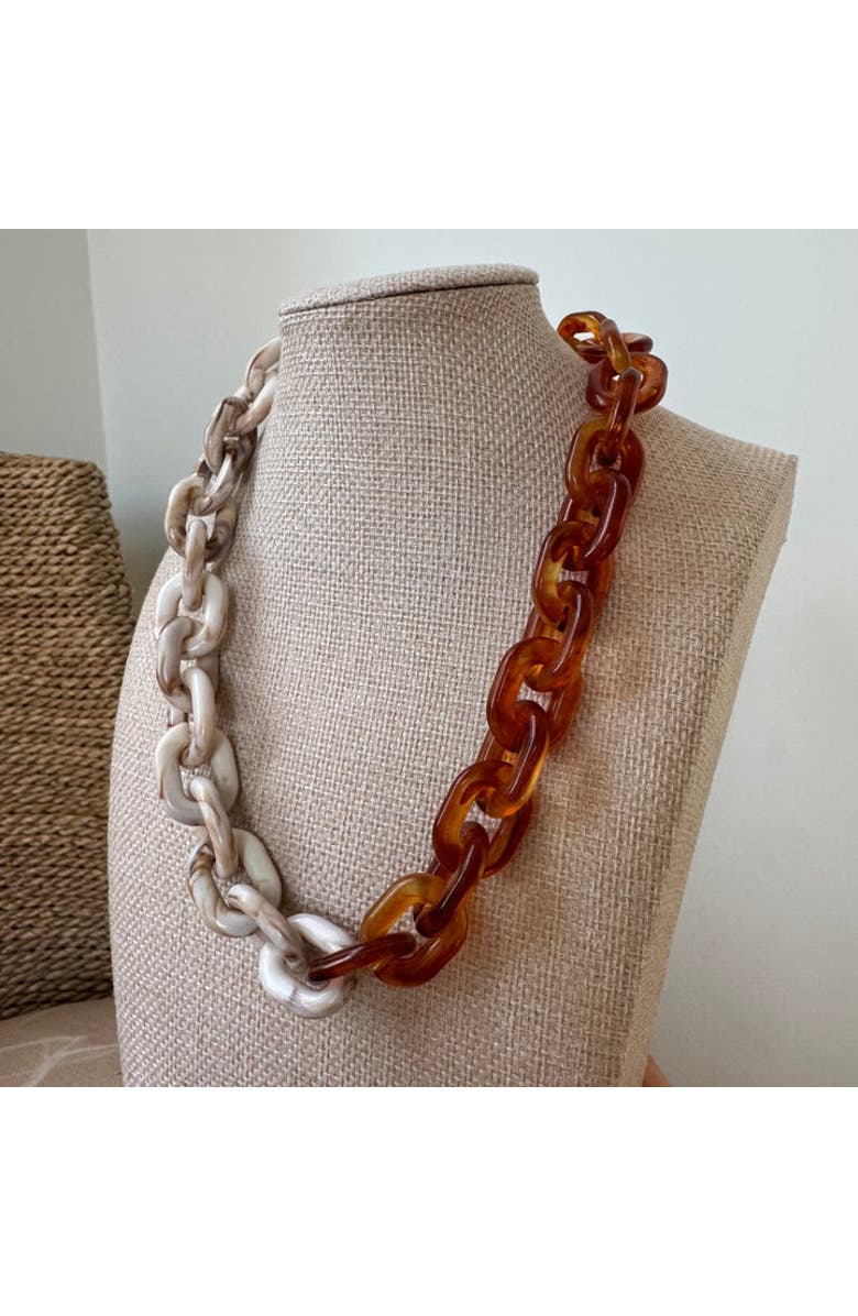 Erin McDermott Jewelry Tortoise and Ivory Resin Necklace, Alternate, color, Brown