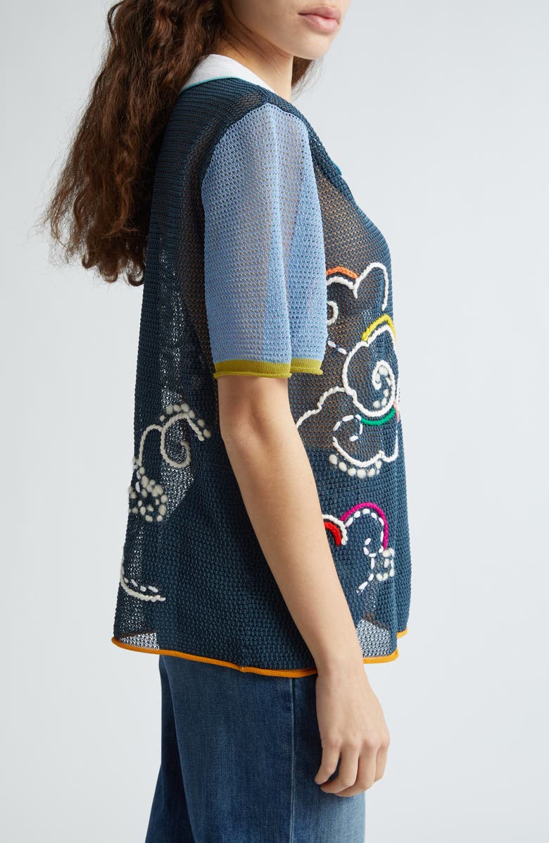 YanYan Netty Cloud Colorblock Organic Cotton Blend Button-Up Shirt, Alternate, color, 